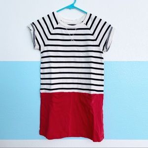 GAP Color block Red and Navy Striped T-shirt Dress